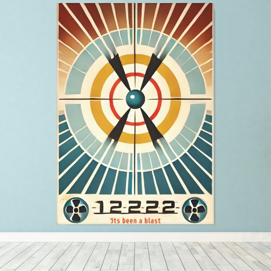 De kunst uit het atoomtijdperk van de vorige eeuw canvas afdruk (Insitu (Houten vloer))