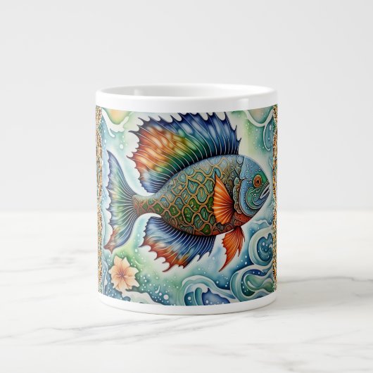 De kunst van Batik Fish Grote Koffiekop (Voorkant)