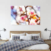 De kunst van Cherry Blossoming op zonnige dag Canvas Afdruk (Insitu (Slaapkamer))