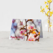 De kunst van Cherry Blossoming op zonnige dag Kaart (Gele Bloem)