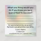 De kunst van coachingVisitekaartje Vierkante Visitekaartje (Achterkant)