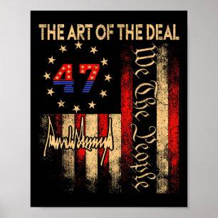 De kunst van de deal President Donal Trump Vintage Poster