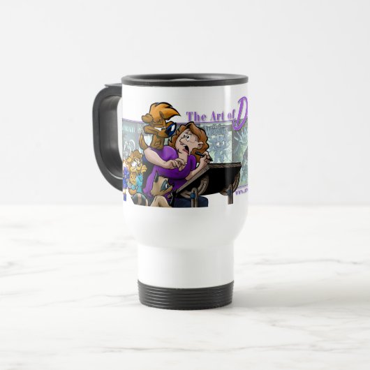 De kunst van de Dee Fish Reisbeker (Voorkant links)