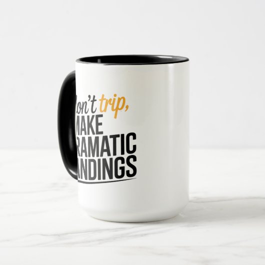 De kunst van de dramatische landing. mok (Voorkant links)