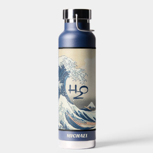 De  kunst van de Grote Golf of Geïsoleerd Waterfles