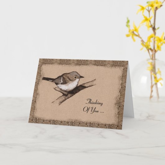 De Kunst van de houtskool: Kleine Vogel: Schors: Kaart (Gele Bloem)