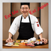 De kunst van de Japanse sushi Making Mastercraftsm Poster (Voorkant)