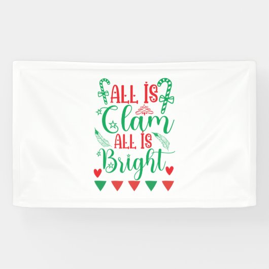De kunst van de Kerstmis allen is helder Spandoek (Horizontaal)