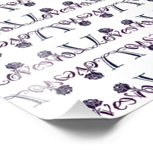 De kunst van de liefde: elegante letters en bloeie foto afdruk