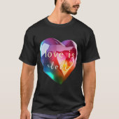 De kunst van de liefde is liefde: kleurrijk hart t-shirt (Voorkant)
