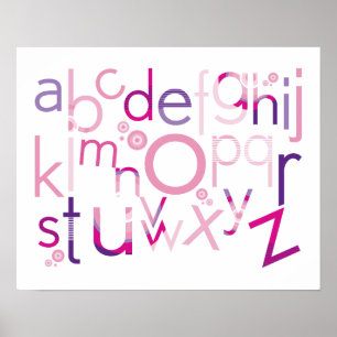 DE KUNST VAN DE MUUR:: TYPOGRAFIE - trendy alfabet Poster