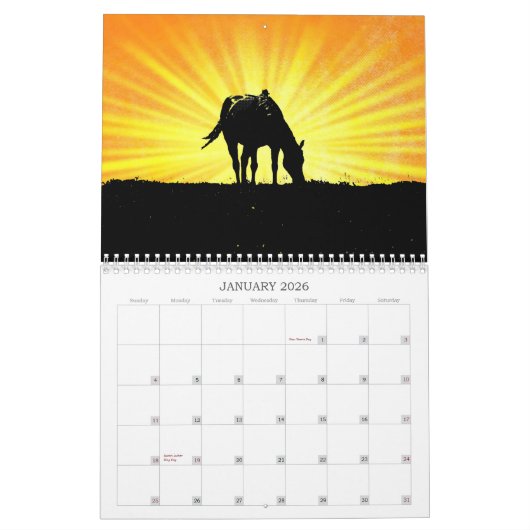 De kunst van de paardenkalender kalender (Jan 2026)