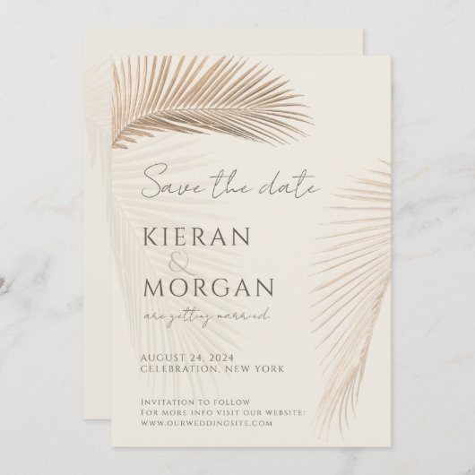 De  Kunst van de Palm sparen de Uitnodiging van de (Voorkant / Achterkant)