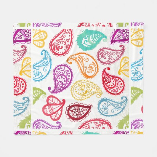 De Kunst van de Regenboog van Paisley Fleece Deken (Voorkant (Horizontaal))