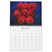 De kunst van de rode bloemen kalender (Feb 2026)