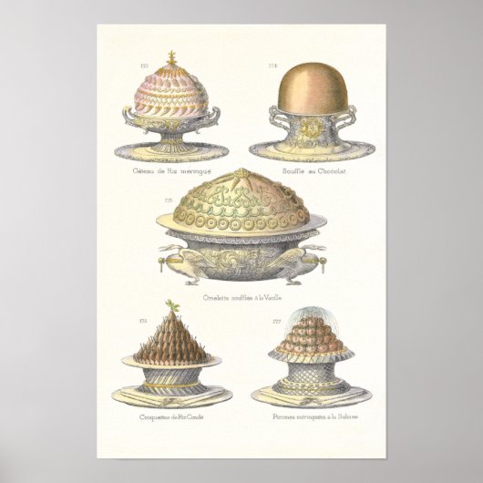 De kunst van de Soufflé - Antiek gebak Poster (Voorkant)