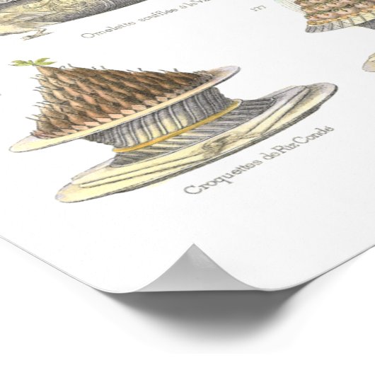 De kunst van de Soufflé - Antiek gebak Poster (Hoek)