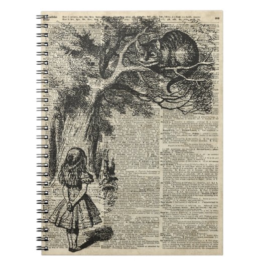 De Kunst van de Stencil van Alice en van Cheshire Notitieboek (Voorkant)