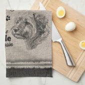 De kunst van de Terrier van de grens wanneer alles Theedoek (Quarter Fold)