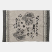 De kunst van de Terrier van de grens wanneer alles Theedoek (Horizontaal)