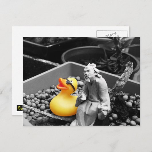 'De kunst van het Briefkaart van Zen' Rubber Duck (Voorkant / Achterkant)
