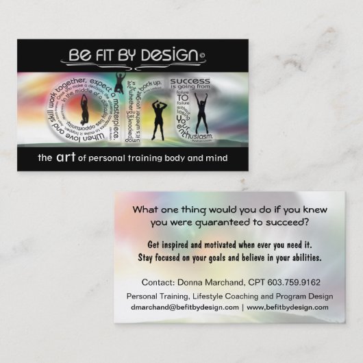 De kunst van het fitness Visitekaartje (Voorkant / Achterkant)