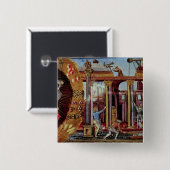 De kunst van het gebouw vierkante button 5,1 cm (Voorkant /achterkant)