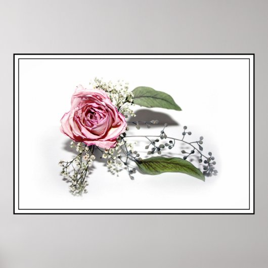 De kunst van het glanzend worden - een roze Rose Poster (Voorkant)