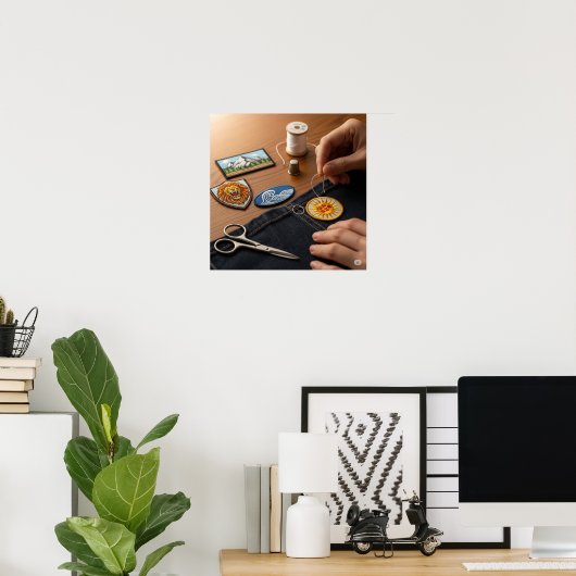 De kunst van het naaien poster (Thuiskantoor)