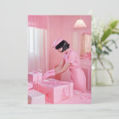 De kunst van het roze cadeauverpakking kaart (Staand voorkant)