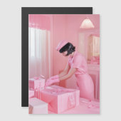 De kunst van het roze cadeauverpakking magnetische uitnodiging (Voorkant / Achterkant)