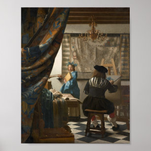 De kunst van het schilderen - Johannes Vermeer Poster