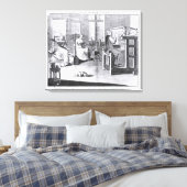 De kunst van het stoppen-Lijst-werk-breien Canvas Afdruk (Insitu (Slaapkamer))