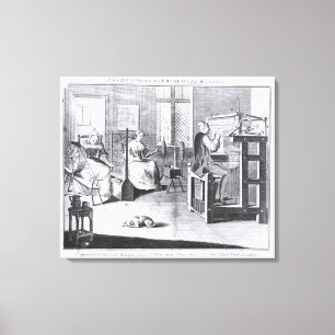 De kunst van het stoppen-Lijst-werk-breien Canvas Afdruk