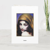 De Kunst van het wenskaart met een Mooi Meisje van Kaart (Achterkant)