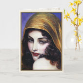 De Kunst van het wenskaart met een Mooi Meisje van Kaart (Gele Bloem)