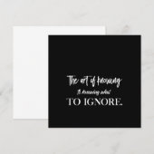 de kunst van het weten is weten wat te negeren kaart (Voorkant / Achterkant)
