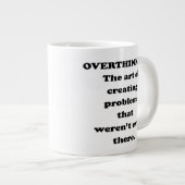 De kunst van overdenken - Grappig Office Humor Grote Koffiekop (Voorkant rechts)