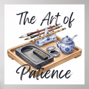 De Kunst van Patience Kalligrafie Illustratie Poster