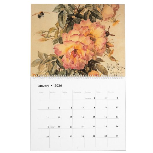 De kunst van Paul de Longpré Kalender (Jan 2026)