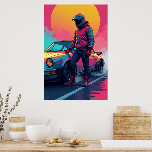 De Kunst van Snelheid: Pop Street Racer Poster