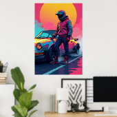 De Kunst van Snelheid: Pop Street Racer Poster (Thuiskantoor)