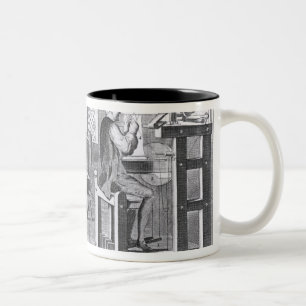De kunst van stoppen-Lijst-werk-eten Tweekleurige Koffiemok