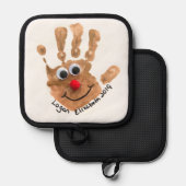 De kunst van uw kind afgedrukt op pannenlap (Voorkant / Achterkant)