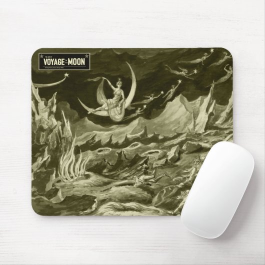 De kunst van *Voyage naar de maan* Mousepad Muismat (Met muis)