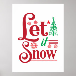 De kunst van Xmas laat sneeuw Poster