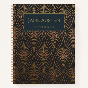 De  kunstdeco-achtergrond van 1930: gepersonalisee notitieboek