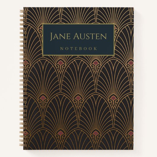 De  kunstdeco-achtergrond van 1930: gepersonalisee notitieboek (Voorkant)