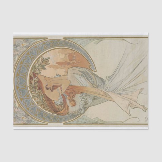 De Kunsten door Alphonse Mucha Tissuepapier (Voorkant)