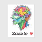De kunstenaar brein illustratie sticker (Vel)